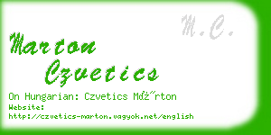 marton czvetics business card
